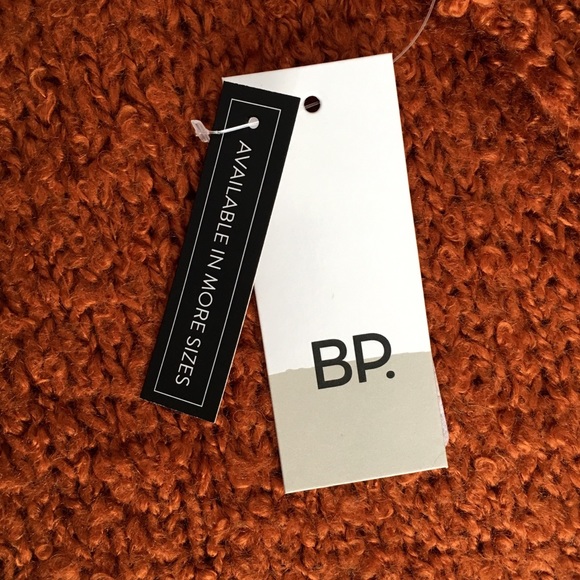 BP. Funnel Neck Bouclé Sweater Rust Brown Size XL New - Picture 11 of 12